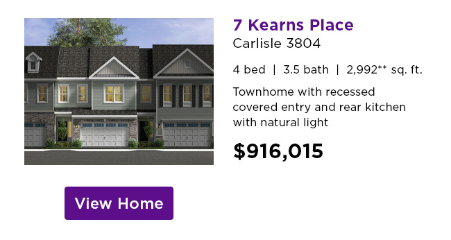 7 Kearns Place - Carlisle 3804 - $916,015 - 4 bed  |  3.5 bath  |  2,992** sq. ft. Townhome with recessed covered entry and rear kitchen with natural light. View Home